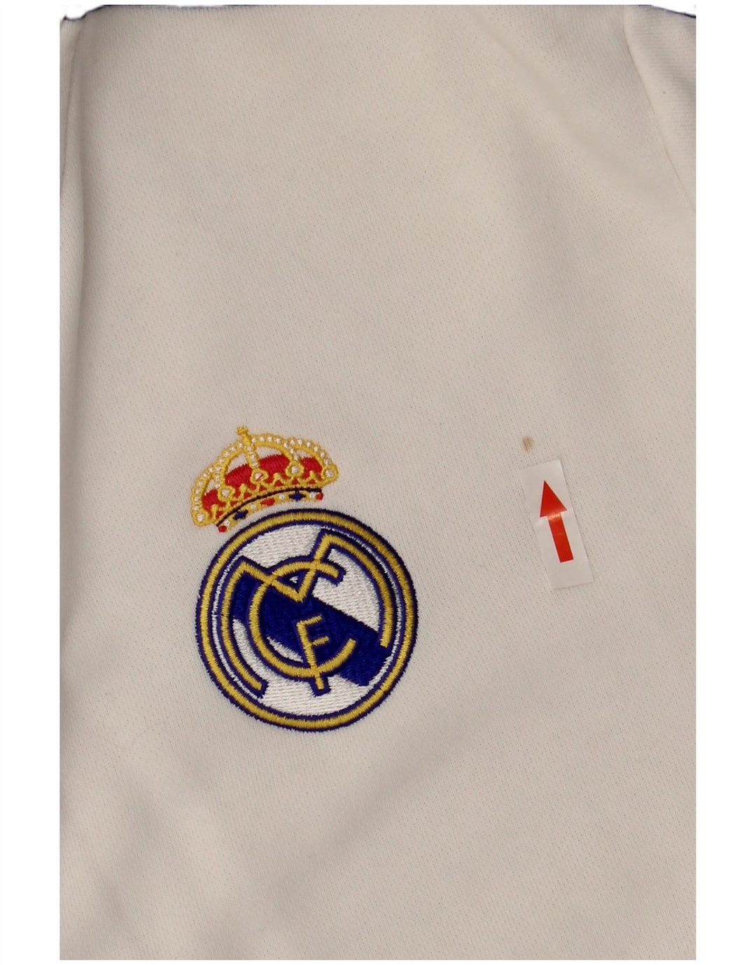 Felpa con cappuccio e zip Adidas Real Madrid da uomo in cotone bianco medio