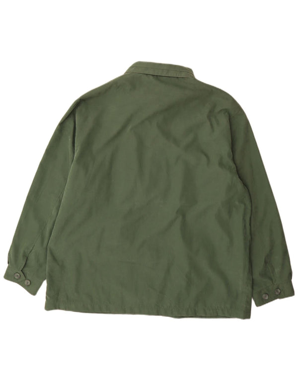 Giacca utilitaria vintage da uomo UK 50 5XL poliestere verde