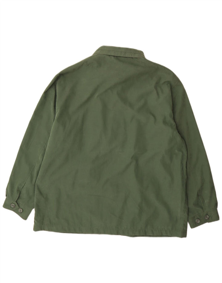 Giacca utilitaria vintage da uomo UK 50 5XL poliestere verde