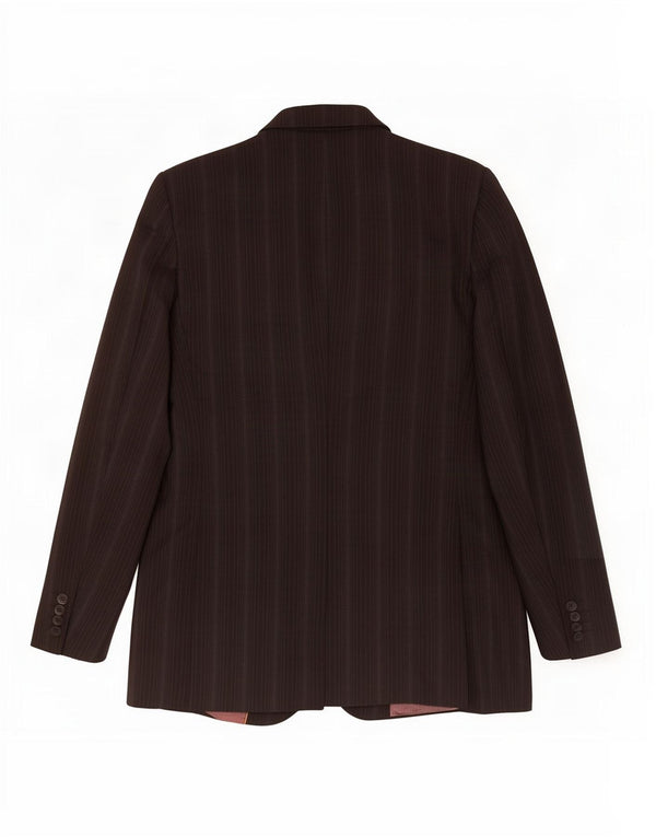 Giacca blazer da uomo a 2 bottoni Ted Baker UK 38 lana vergine a righe nere medie