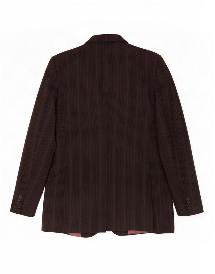 Giacca blazer da uomo a 2 bottoni Ted Baker UK 38 lana vergine a righe nere medie