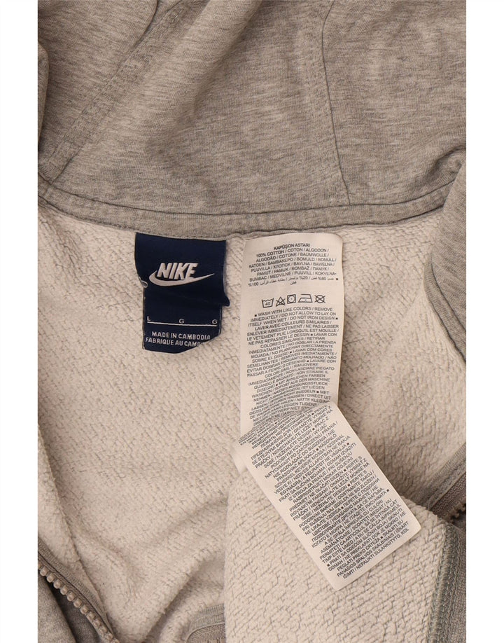 Maglione con cappuccio e zip da uomo NIKE grande in cotone grigio