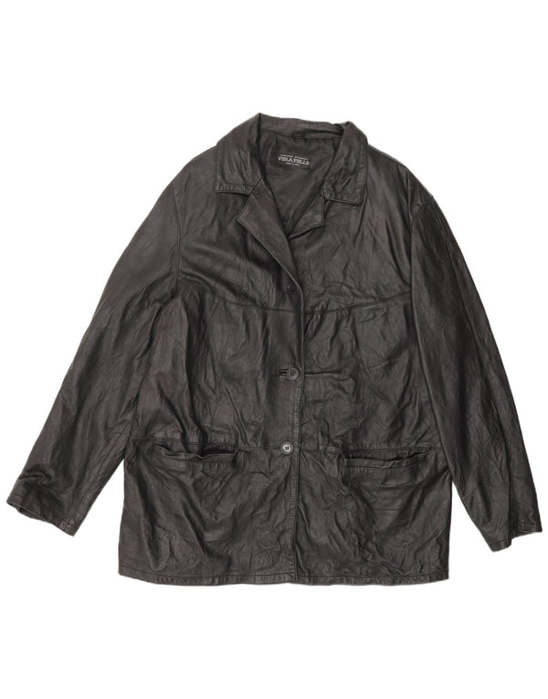 Lavorazione Artigianale Giacca in pelle da donna UK 16 Large Nero