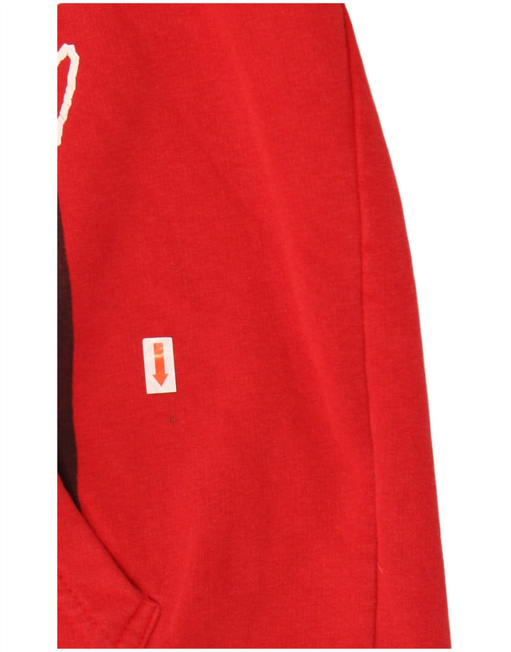MUCHMORE Maglione con cappuccio grafico da uomo piccolo in cotone rosso