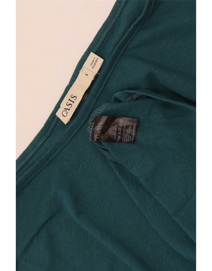 Top da donna Oasis manica 3/4 UK 10 piccolo cotone verde