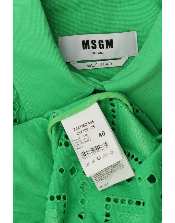 Abito chemisier oversize da donna MSGM IT 40 Cotone geometrico verde medio