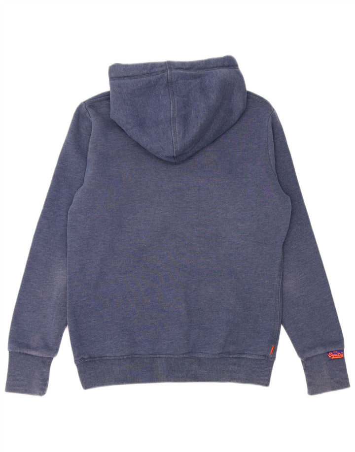 Maglione con cappuccio grafico da donna SUPERDRY UK 14 cotone blu navy medio