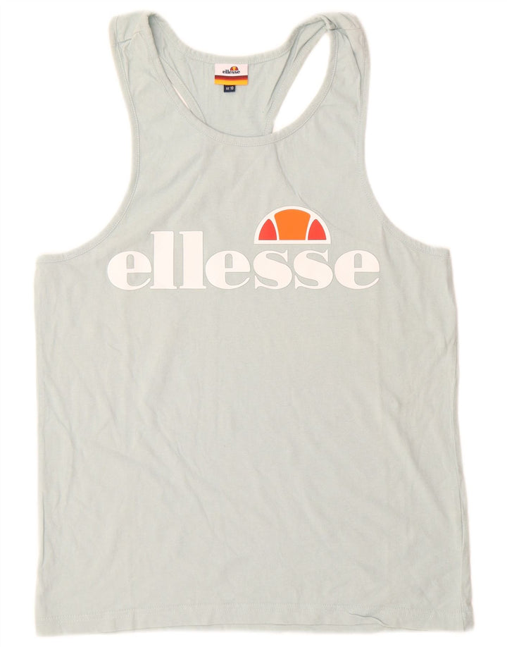 Canottiera grafica da donna Ellesse UK 10 piccola in cotone blu