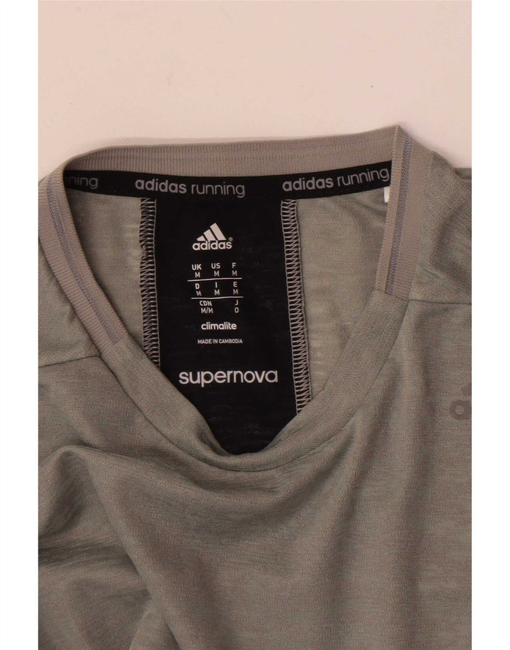 Top Adidas Supernova da uomo a maniche lunghe grigio medio chiazzato