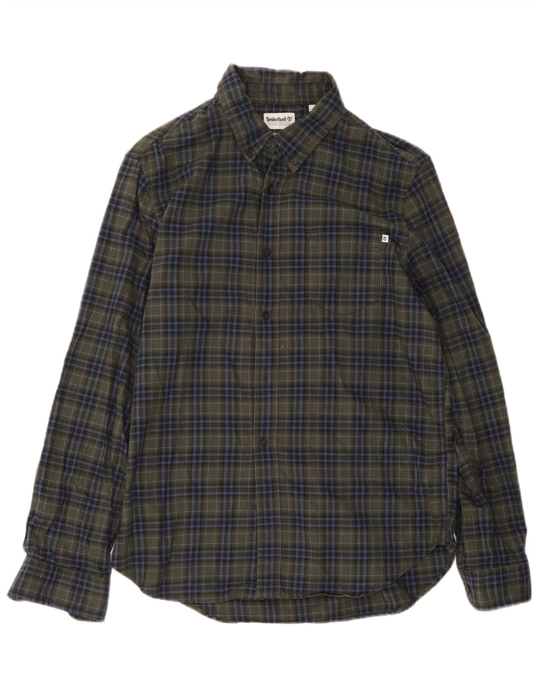 Timberland Camicia da uomo in flanella vestibilità regolare in cotone a quadri verde medio