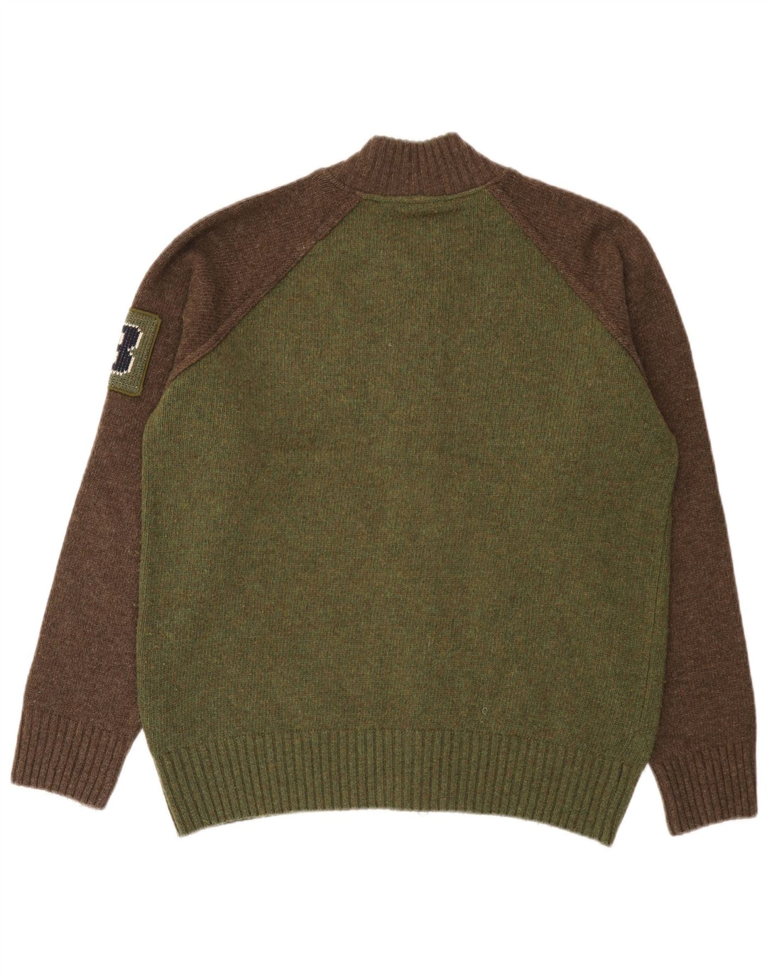 Maglione cardigan grafico da uomo Woolrich Lana color block verde grande