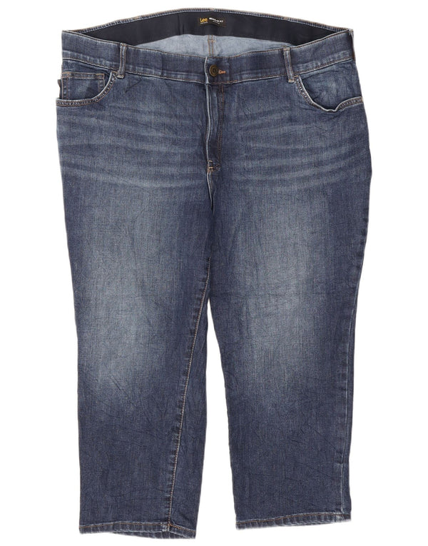 Jeans Capri da donna taglie forti a vita media Lee US 22 2XL W44 L23 Blu