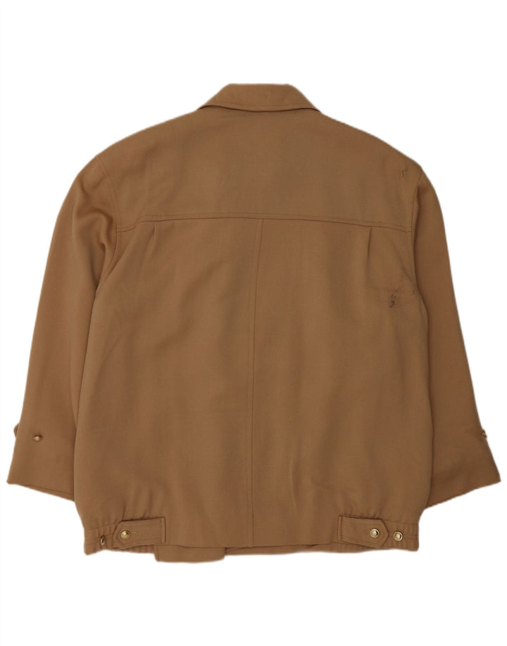 ECHELON Womens Bomber Jacket US 16 2XL Beige Wool