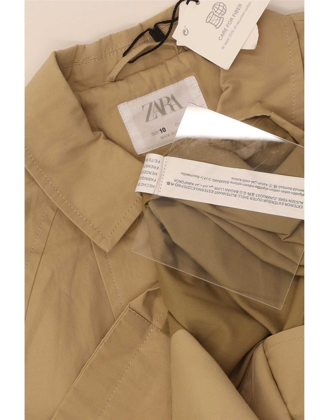 Trench Zara da bambino 9-10 anni in cotone beige
