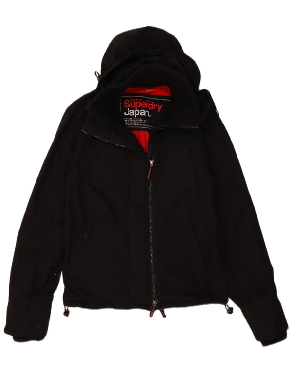Giacca a vento con cappuccio da uomo Superdry UK 36 Small Nylon nero