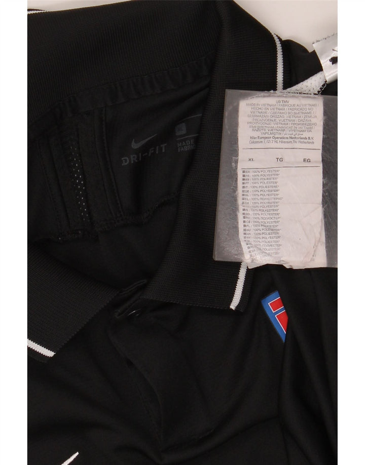 Polo grafica da uomo NIKE XL in poliestere color block nero