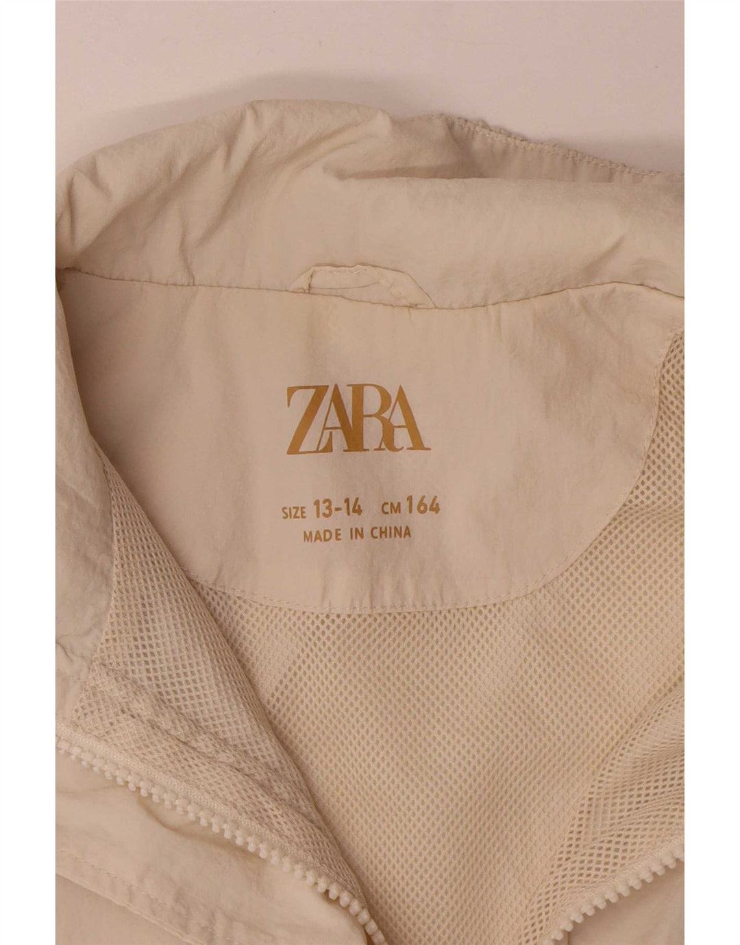 Giacca antipioggia per ragazze Zara 13-14 anni in nylon bianco