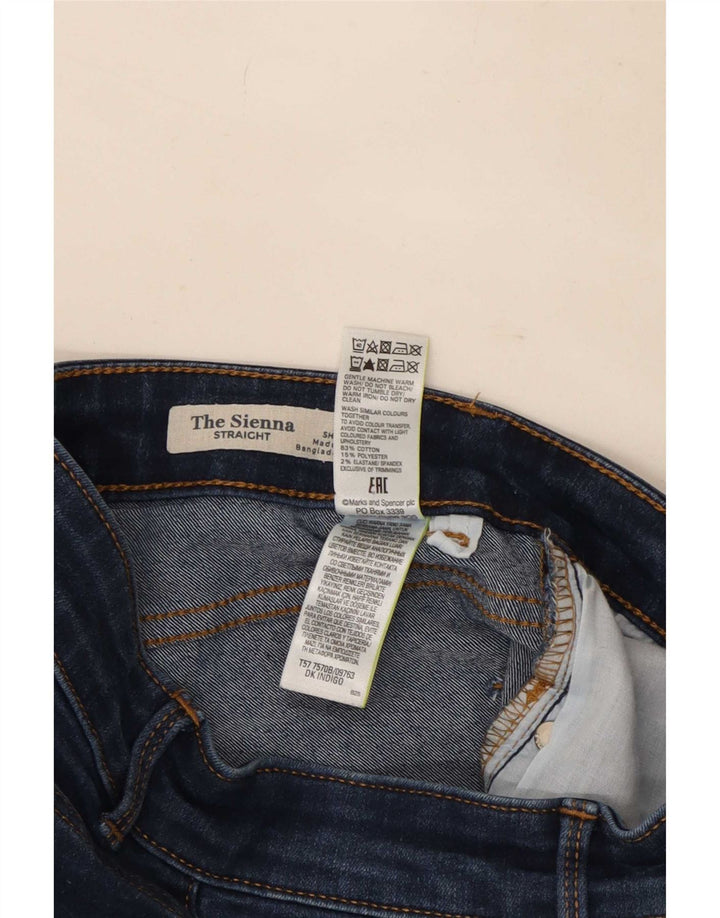 Jeans dritti da donna Marks & Spencer UK 8 piccoli W36 L28 blu navy