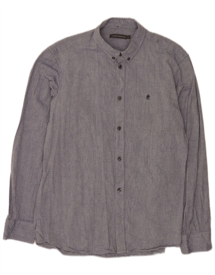 Camicia da uomo French Connection grande in cotone blu