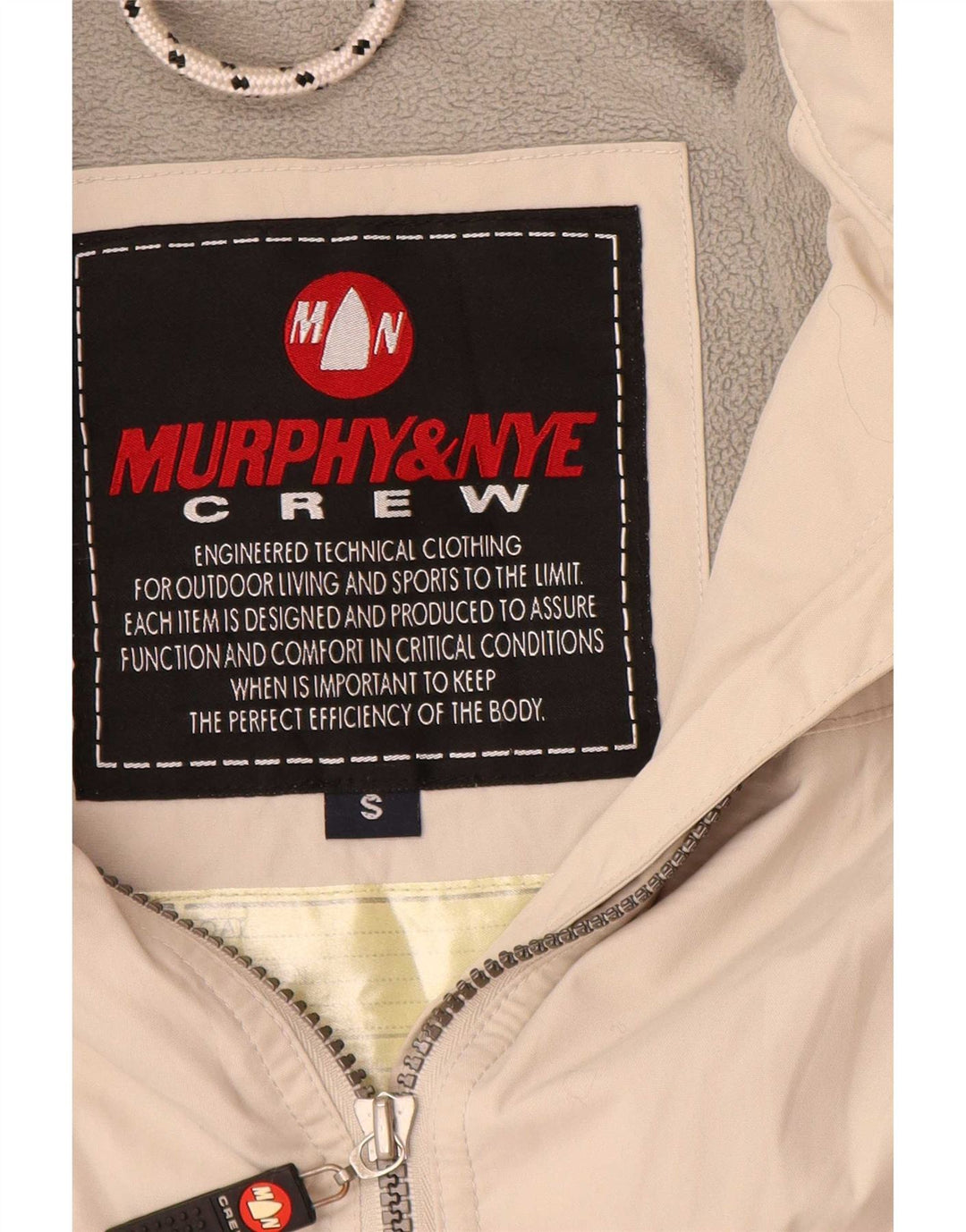 Giubbotto bomber da uomo Murphy & Nye UK 36 piccolo in poliammide bianco sporco