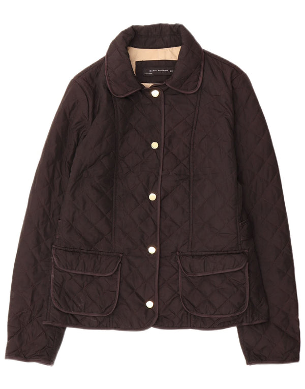 Giacca trapuntata da donna Zara UK 14 grande marrone