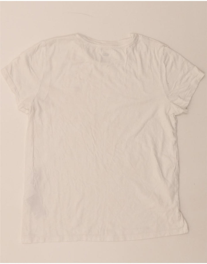 LEVI'S Womens Perfect Crew T-Shirt Top UK 14 Medium White Cotton Vintage Levi's and Second-Hand Levi's from Messina Hembry 