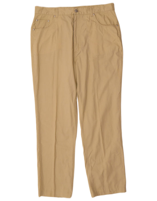 Sergio Tacchini Mens Tapered Casual Trousers W36 L29 Beige Cotton