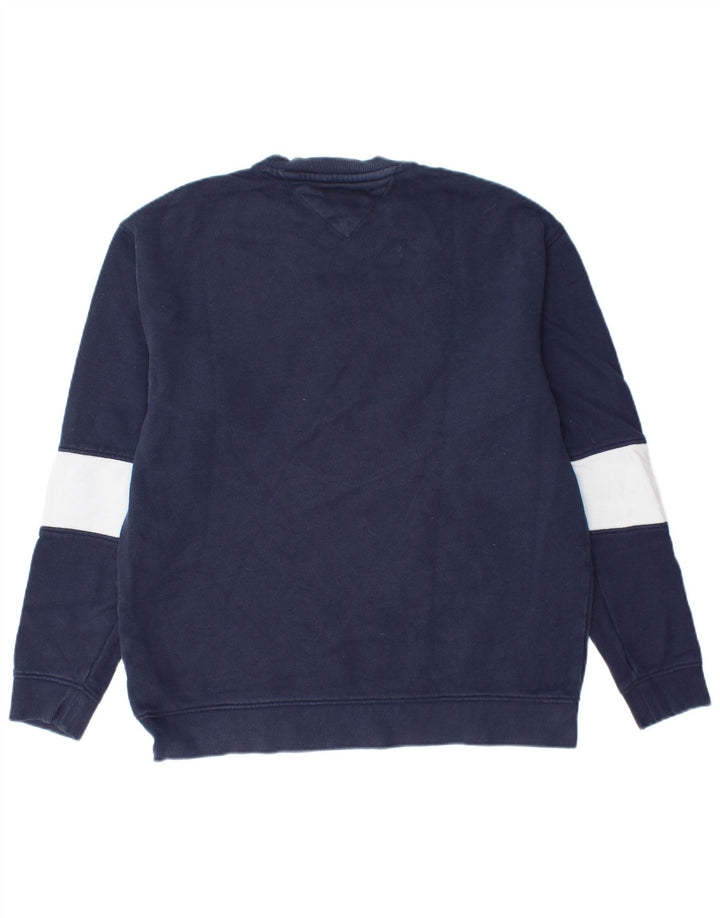 Tommy Hilfiger Uomo Felpa grafica Maglione Large Blu Navy Colourblock