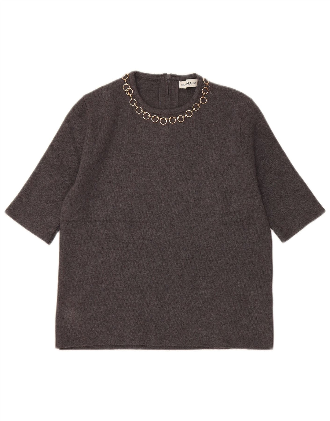 Top corto in camicetta corta da donna Zara UK 10 piccolo in viscosa grigia