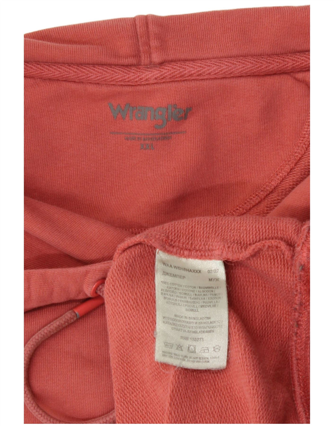 Felpa con cappuccio da uomo Wrangler 2XL in cotone rosso