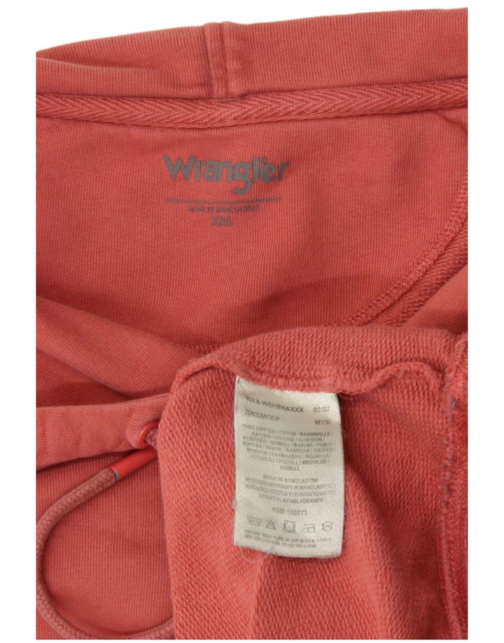 Felpa con cappuccio da uomo Wrangler 2XL in cotone rosso