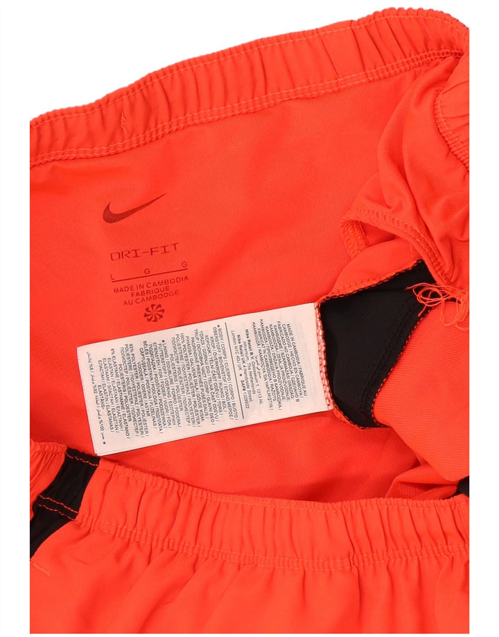 Pantaloncini sportivi Nike Dri Fit da uomo, grandi, in poliestere color block arancione