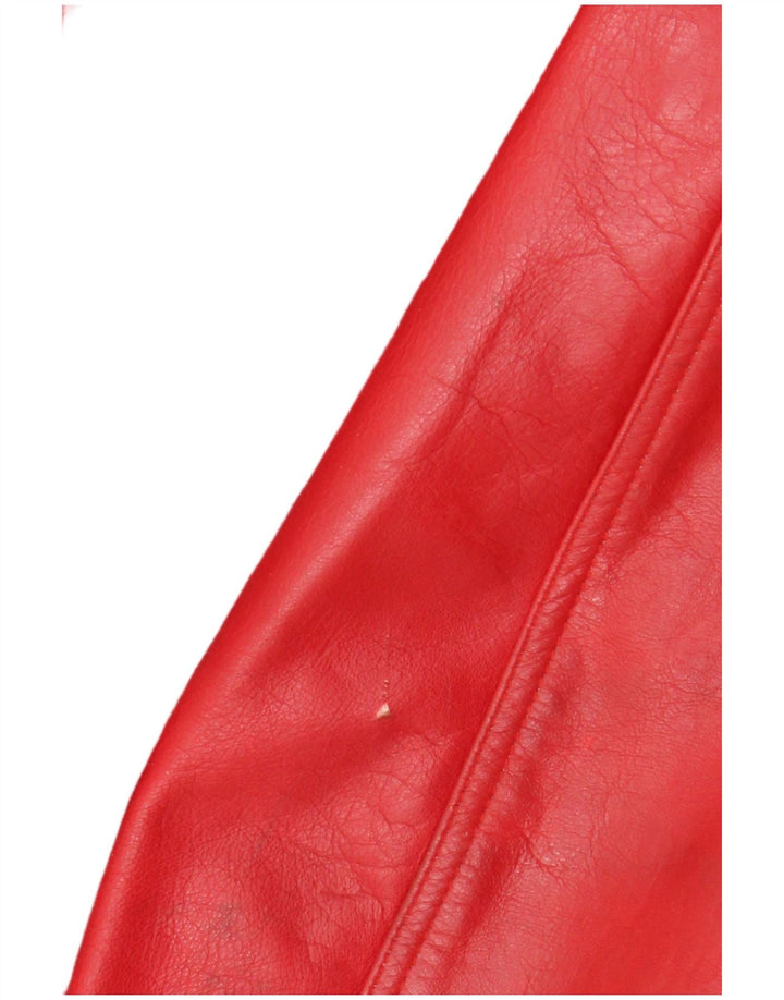 Giacca in pelle da donna Stradivarius UK 14 grande in pelle rossa