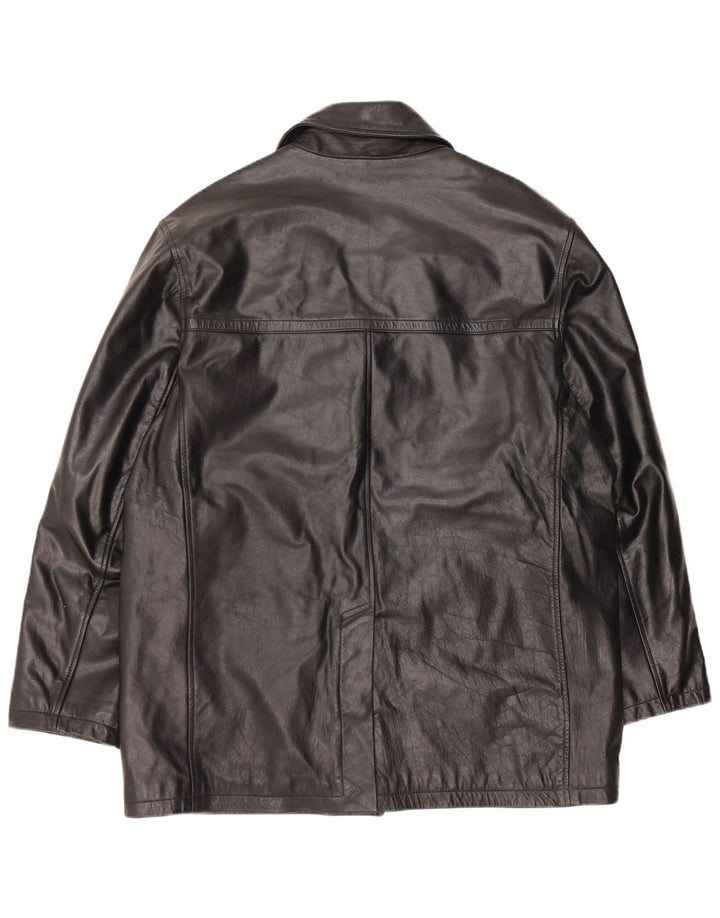 Giacca in pelle vintage da uomo UK 42 XL in pelle nera