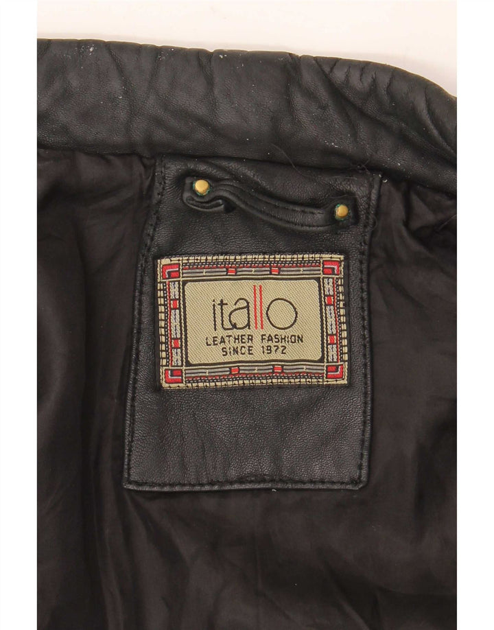 Giacca in pelle da uomo Itallo UK 40 grande nera