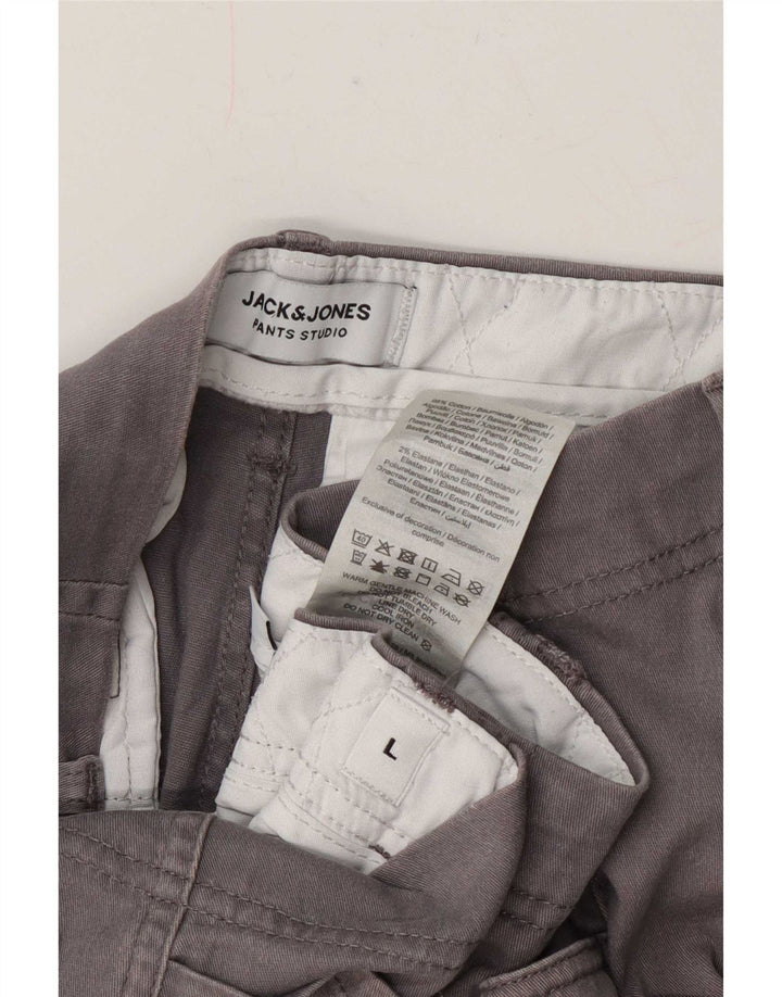 Pantaloncini cargo regolari da uomo Jack & Jones grandi W36 in cotone grigio