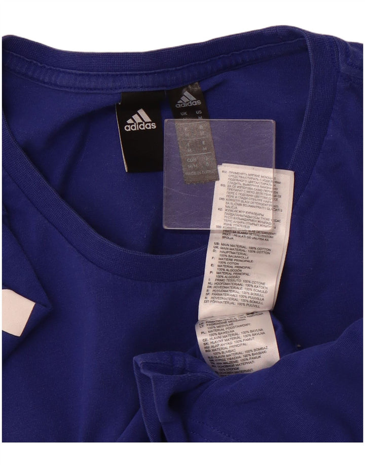 T-shirt grafica da uomo ADIDAS Top in cotone blu medio