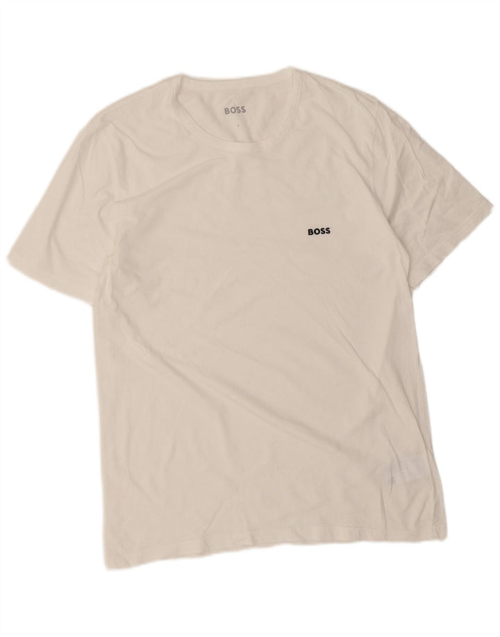 T-shirt da uomo Hugo Boss Top grande in cotone bianco