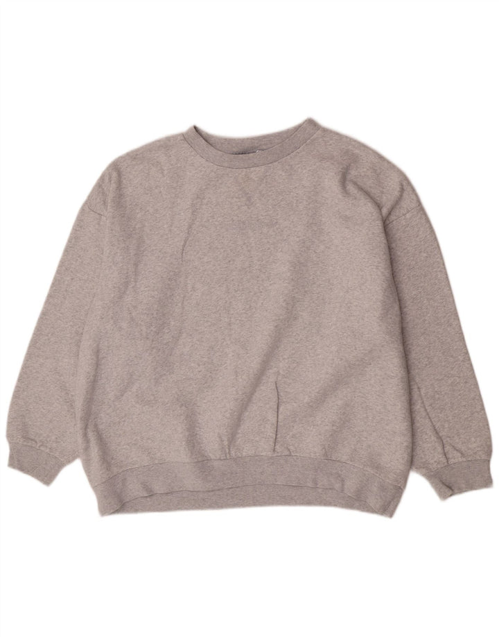 Felpa oversize da donna Adidas UK 14 grande cotone grigio