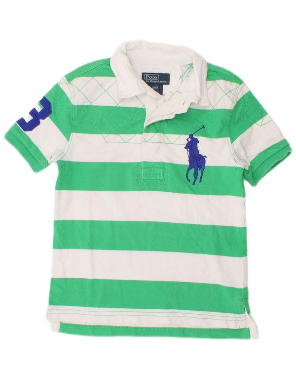 Polo Ralph Lauren Maglia da rugby grafica per ragazzi 3-4 anni in cotone a righe verdi