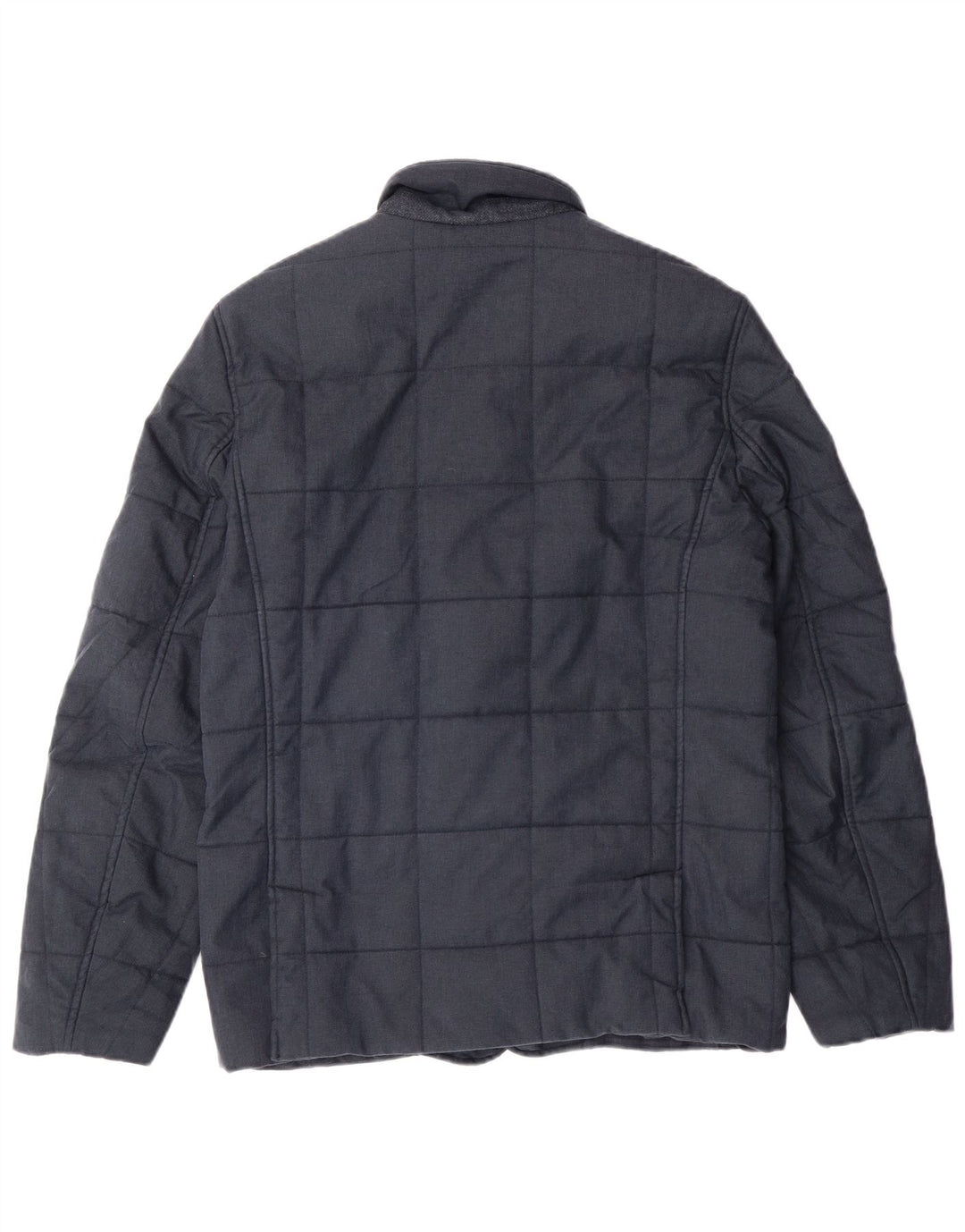 TED BAKER Giacca trapuntata da uomo taglia 2 piccola blu navy a spina di pesce classica