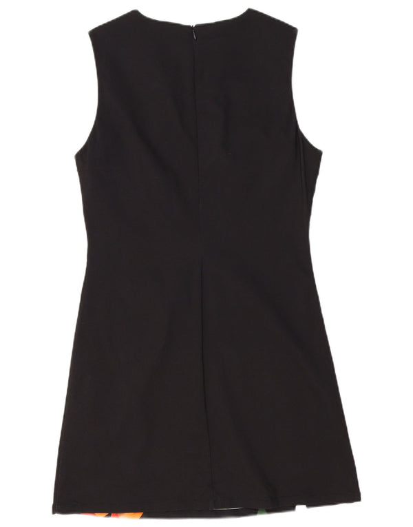 Desigual Abito tubino senza maniche da donna UK 14 Grande nero floreale