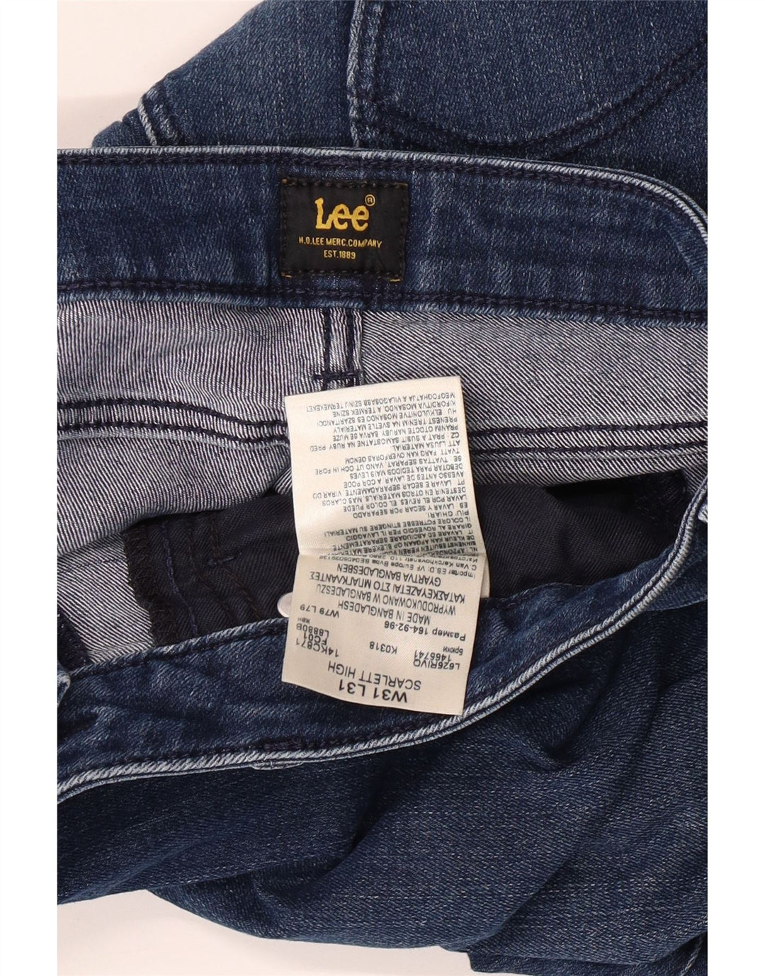 Jeans skinny alti Scarlett da donna LEE W31 L27 cotone blu