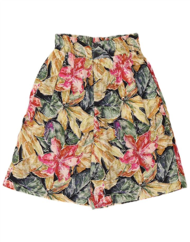 Bermuda vintage da donna IT 44 medio W28 floreale multicolore