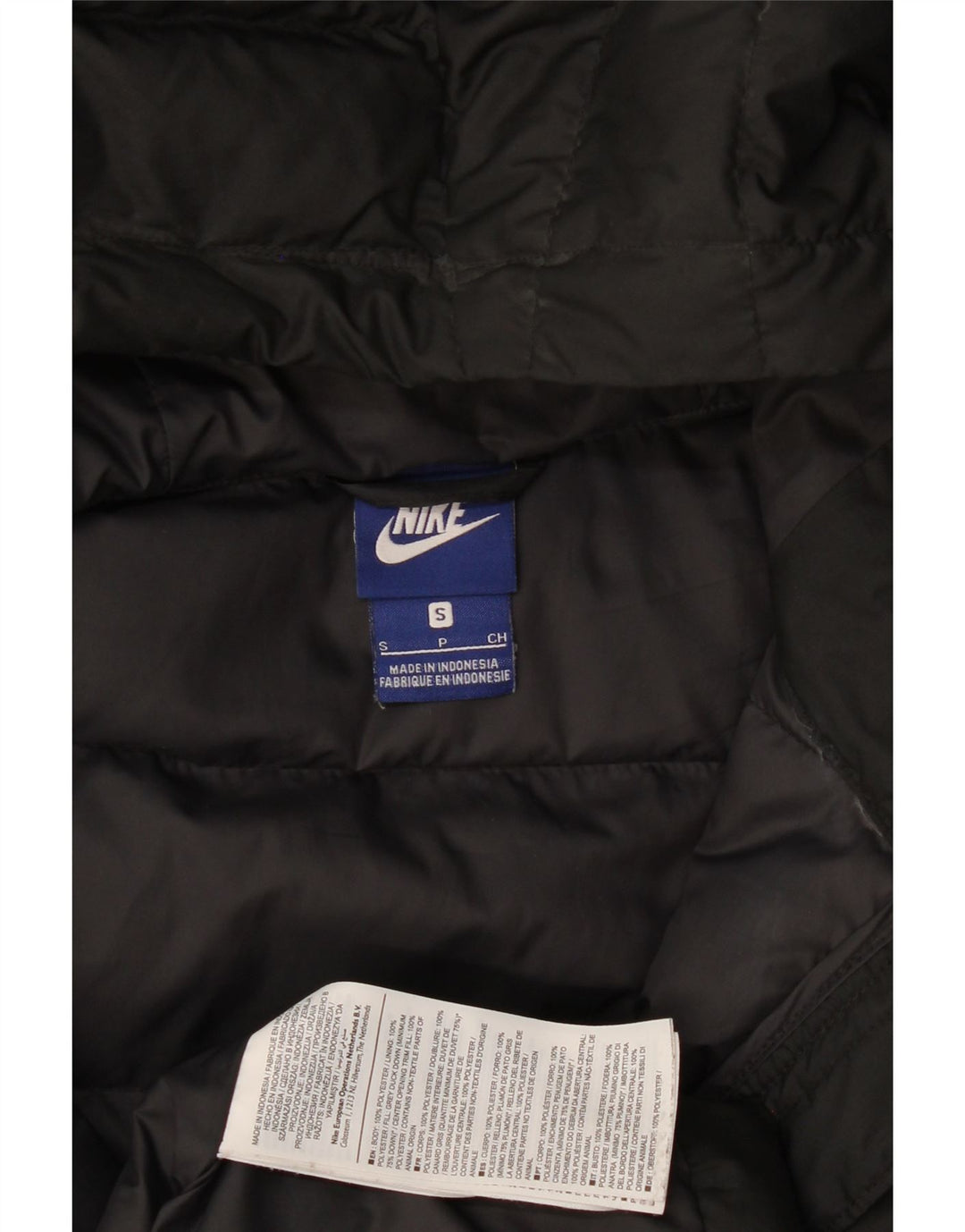Cappotto imbottito con cappuccio Nike da donna UK 10 piccolo poliestere nero