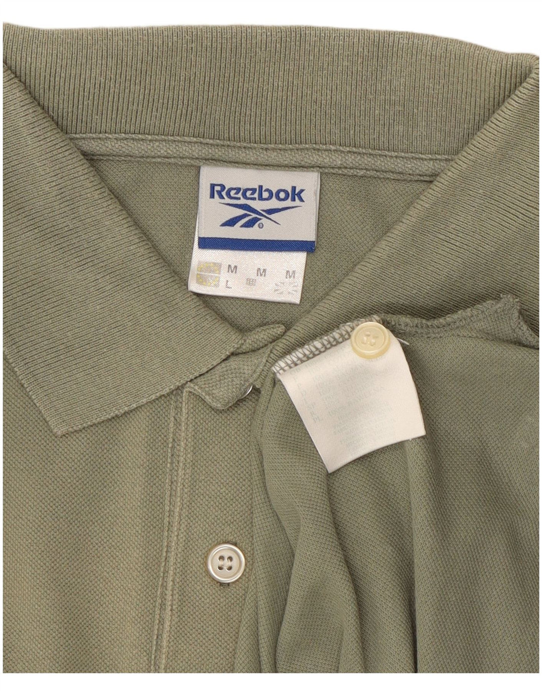 Polo Reebok da uomo in cotone kaki medio