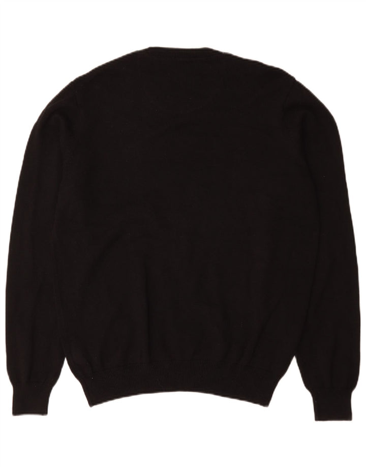 Maglione maglione girocollo da uomo Marks & Spencer in cotone nero medio