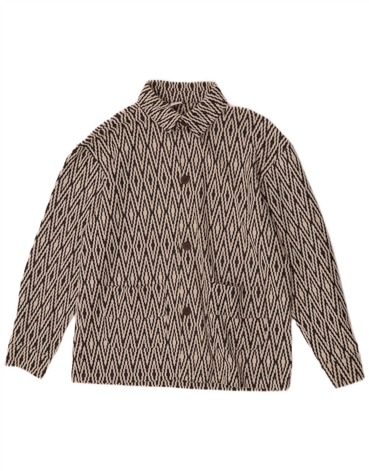 Giubbotto bomber da uomo Zara UK 38 cotone geometrico nero medio