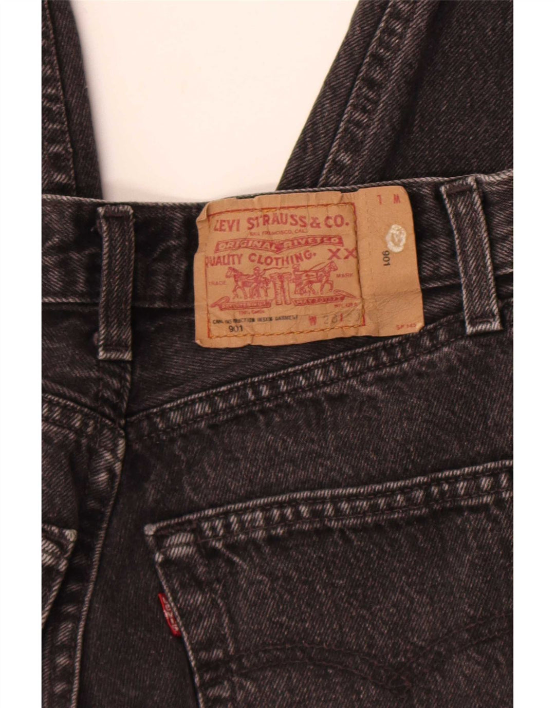 Levi's Donna 901 Jeans dritti invecchiati W28 L27 Cotone grigio