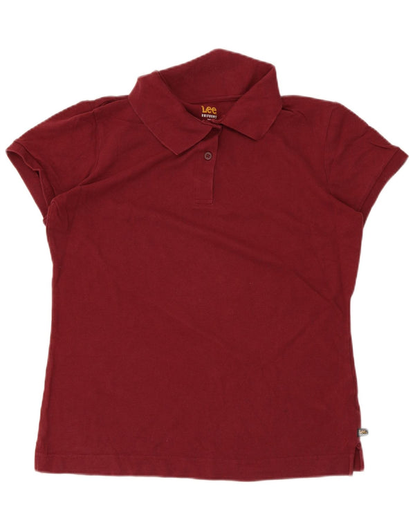 Polo da donna Lee UK 18 XL Borgogna in cotone